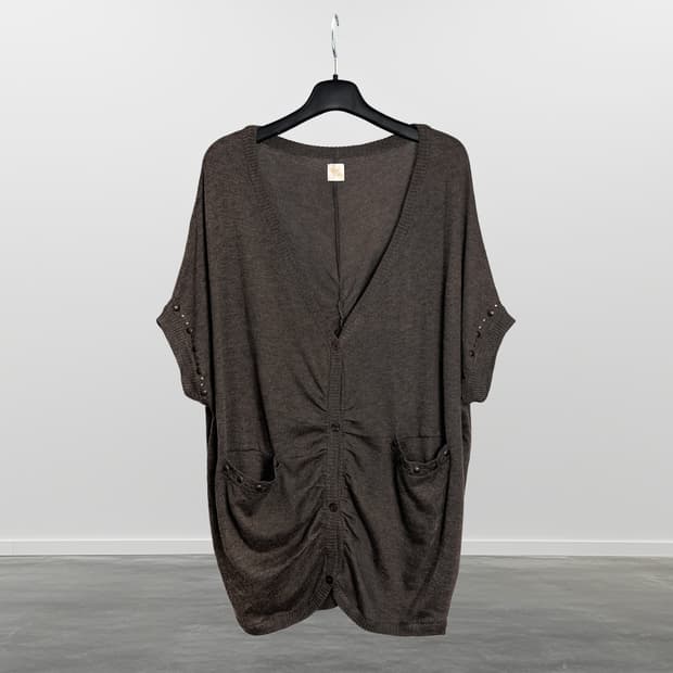 SPIRAL SPICE 반팔 니트 가디건 