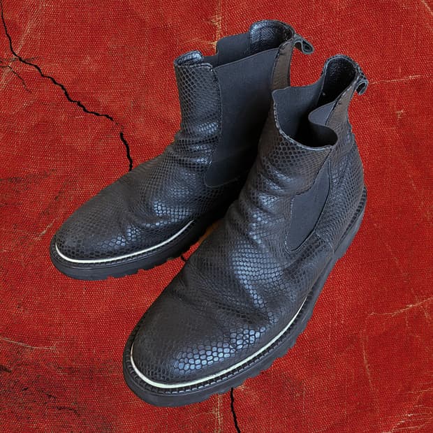 데이빗 스톤 미발매 샘플 파이톤 파이핑 부츠 270