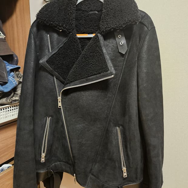 올세인츠 블랙 무스탕 M