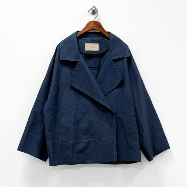 르베이지 린넨 블렌드 루즈핏 자켓