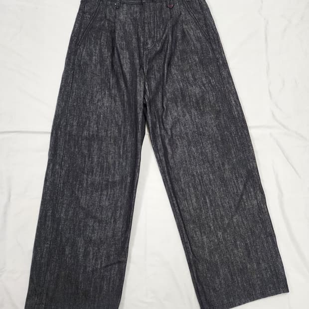 포트너스 투턱 와이드 데님 팬츠