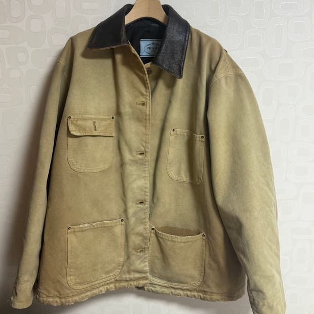 프라다 캔버스 워크 자켓 42 사이즈 