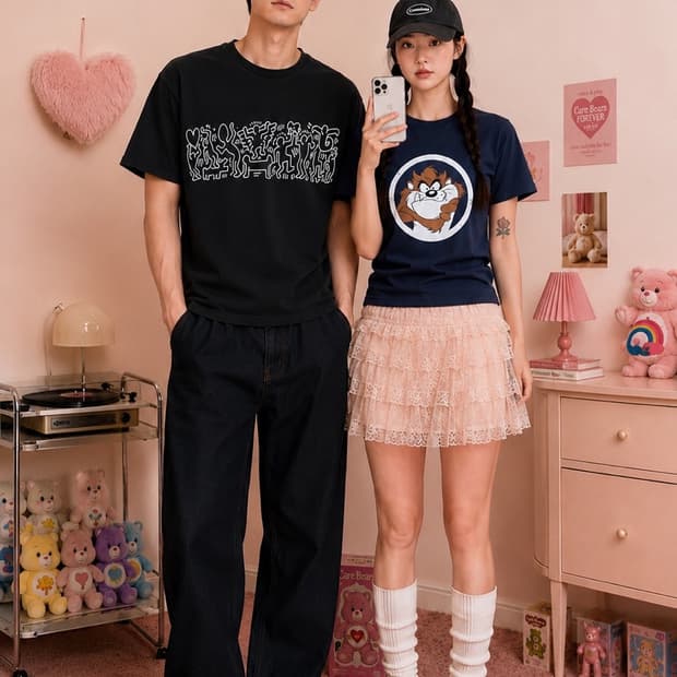 키스해링스, 루니툰x뱅뱅 커플 티셔츠 묶음 할인 (개별구매 가능)