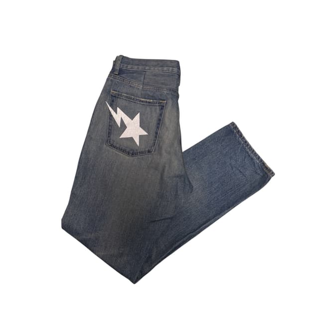 BAPE Sta Regular Fit Denim Pants Blue