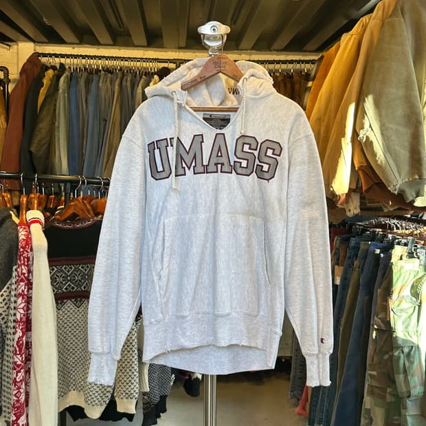 챔피온 리버스위브 데미지 스웻 후드