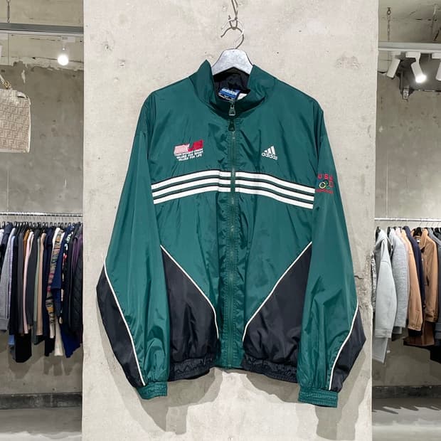 아디다스 그린 usa 태권도 유니온 엠블럼 트랙 자켓