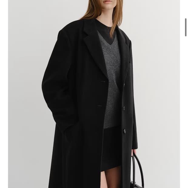 던스트 ESSENTIAL CASHMERE SINGLE COAT -블랙