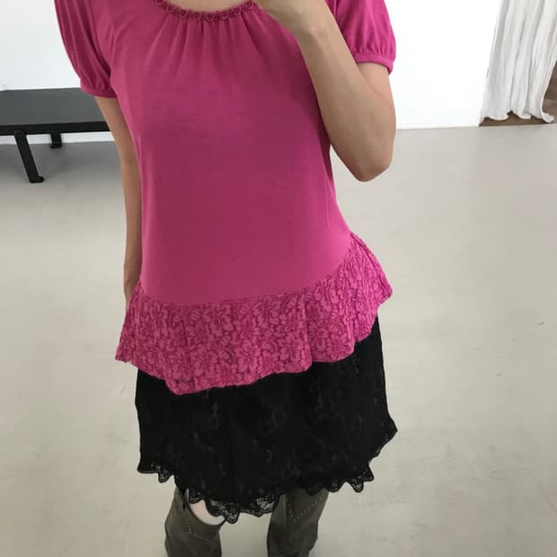 vintage pink lace top