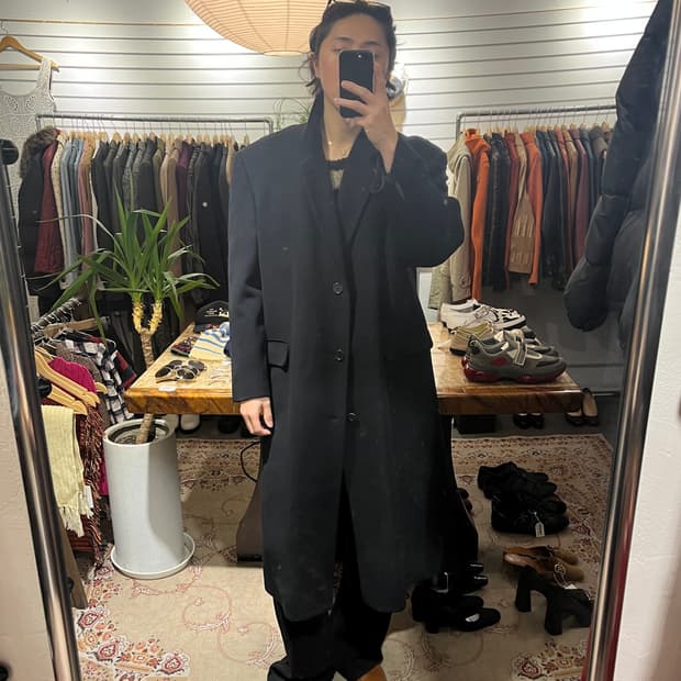 피에르 가르뎅 오버사이즈 싱글 롱코트