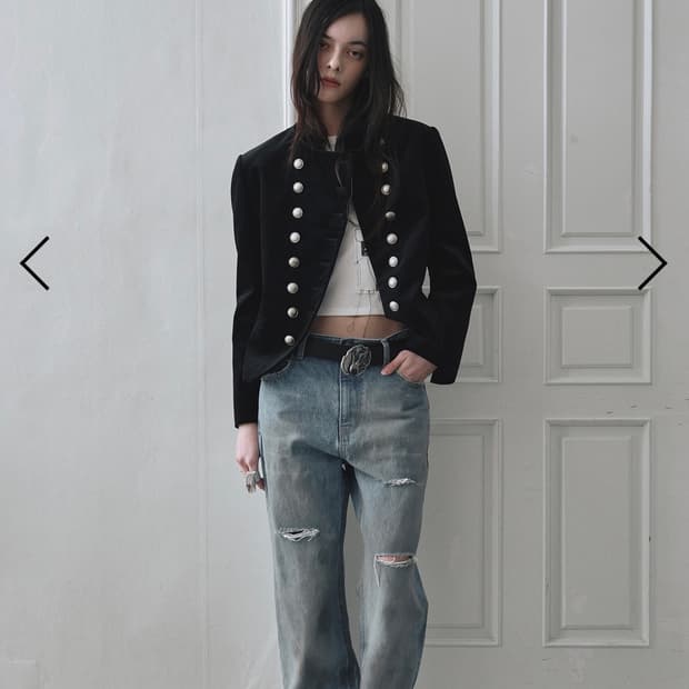 Dared) VELVET OFFICER JACKET