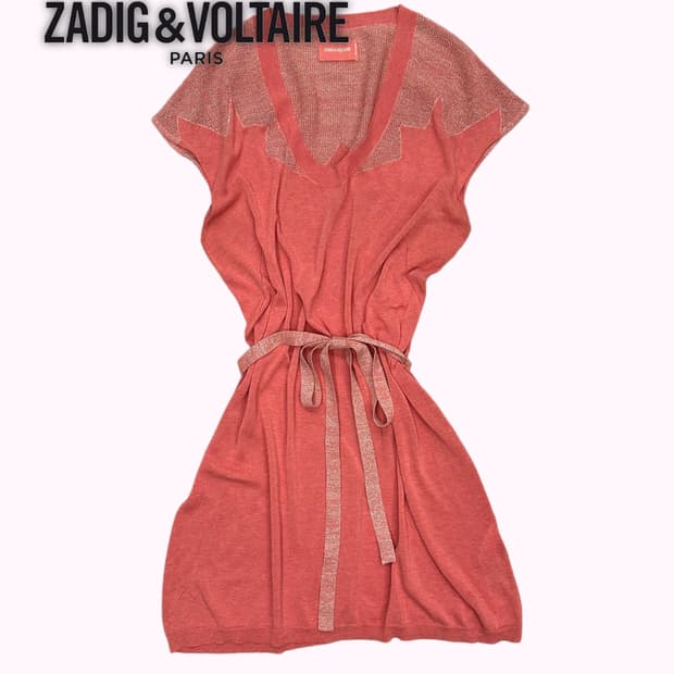 ZADIG&VOLTAIRE salmon belted knit dress