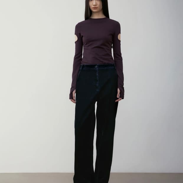 로우클래식 긴팔 티셔츠 퍼플 