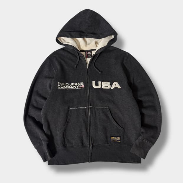 폴로 진스 루즈핏 90‘s USA 써멀 후드집업