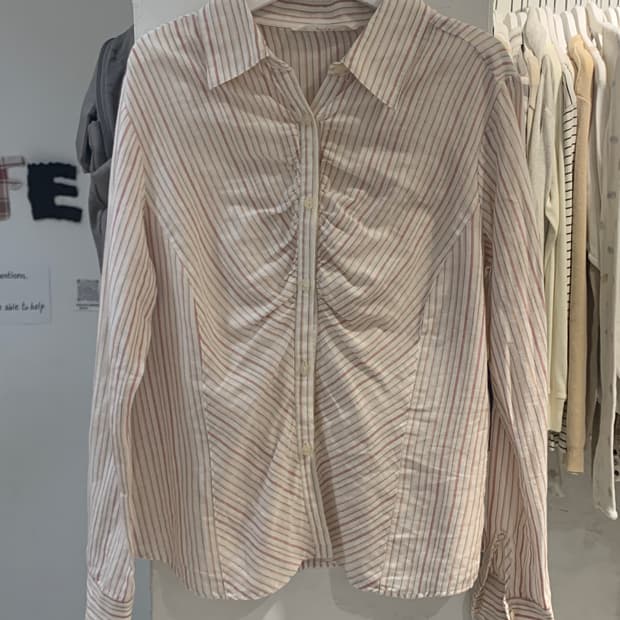 Stripe shirring shirts