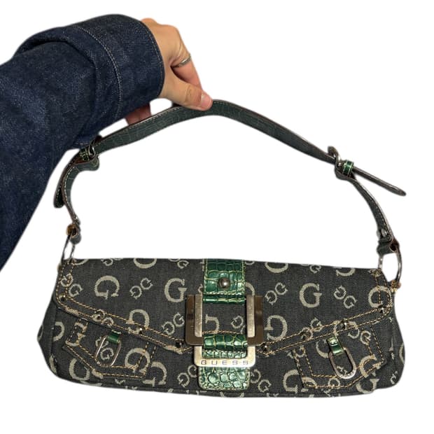 guess 게스 y2k 데님 버클 숄더백