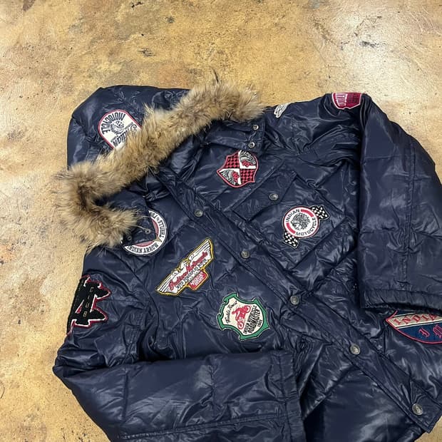 [정품/XL] 인디언 모터사이클 패치 다운 패딩 b19