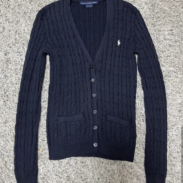 폴로 랄프로렌 네이비 꽈배기 가디건 M