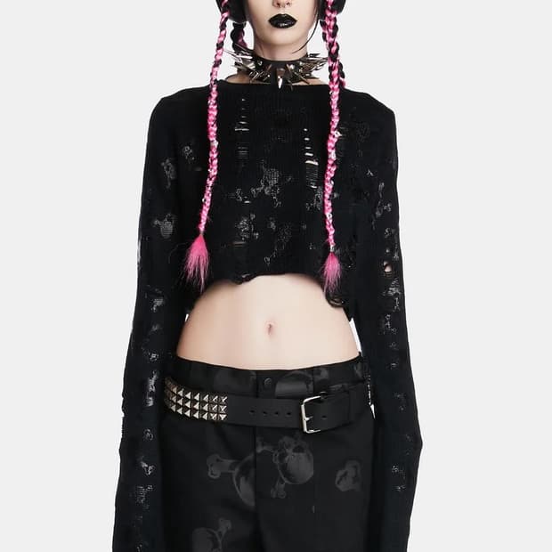 Dolls kill 돌스킬 빌런 에라 크롭 스웨터