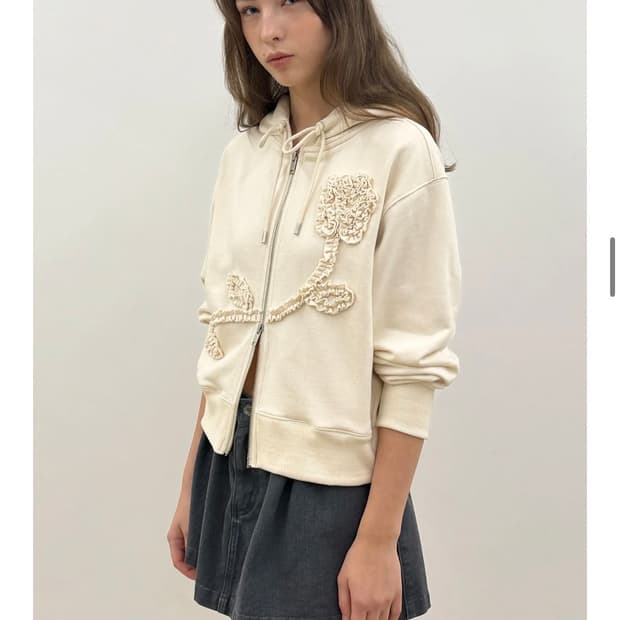 시눈 후드집업 아이보리 