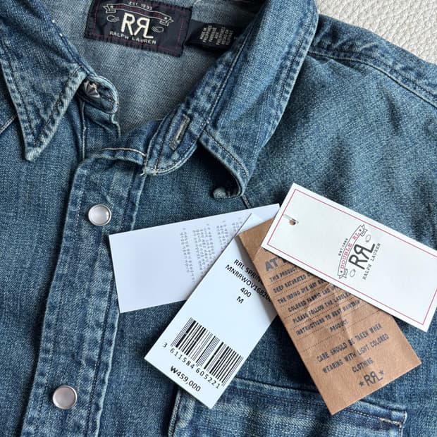 RRL 슬림핏 데님 웨스턴 셔츠 M