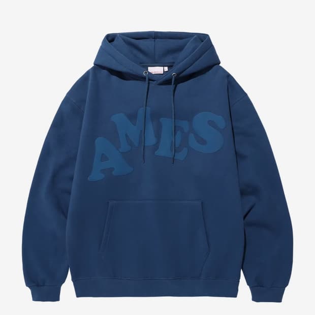 아메스 월드와이드 / 빅 타이포 후드티 / 네이비 L