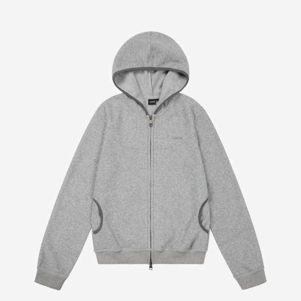 아캄 Incision Terry Zip-Up Hoodie (Gray) 