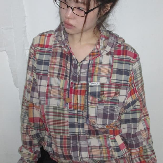 Polo Patchwork Check Zip Hoodie