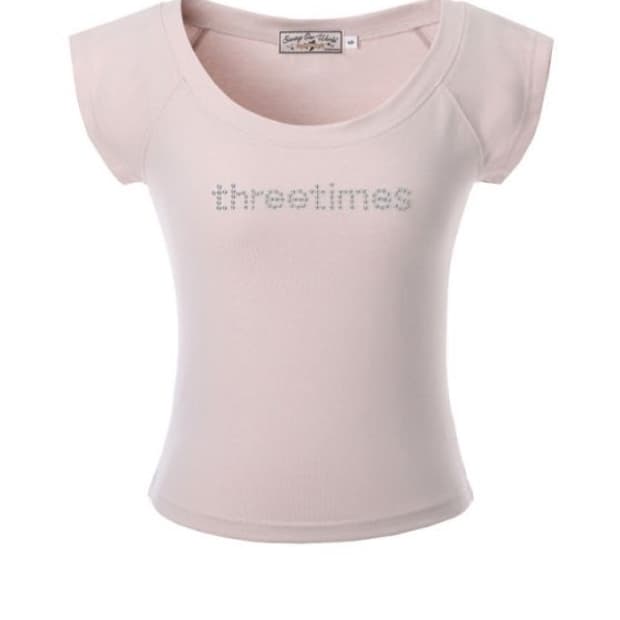 쓰리타임즈 비쥬 로고 티 핑크 S