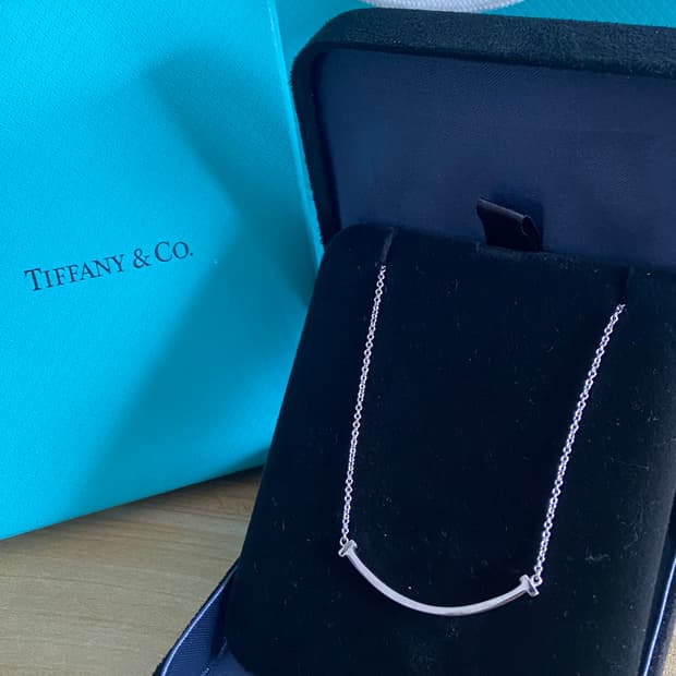 [정품] 티파니 T 스마일 네크리스 실버 풀박스