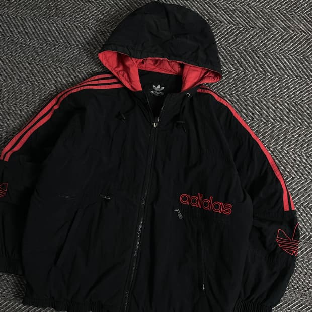 00s 아디다스 빅로고 올드스쿨 박시핏 누빔 점퍼 자켓 y 2873