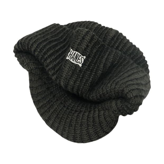 Hanes 헤인즈 90s 재팬 빈티지 차콜 립 니트 바이저 비니 (F)