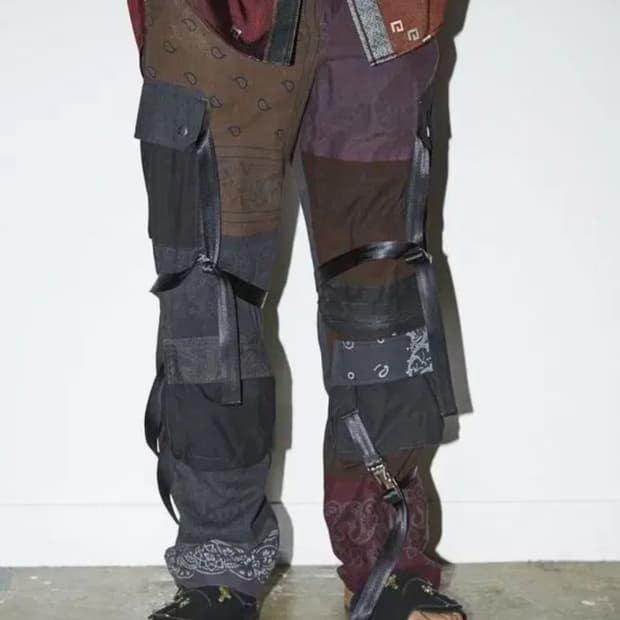 칠드런오브더 디스코댄스 빈티지 반다나 패치워크 본디지 팬츠 3