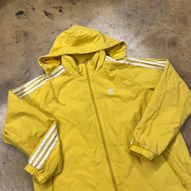 [정품/L] 아디다스 삼선 옐로우 후드 바람막이 b10