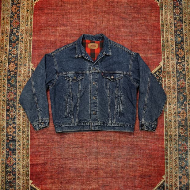 80s 빈티지 리바이스 체크 안감 트러커자켓 판매