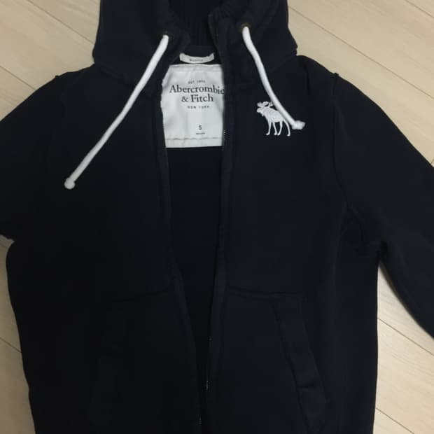 아베크롬비 네이비 더블지퍼 후드집업