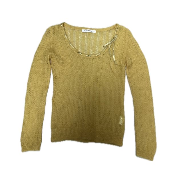 일본 빈티지 노란색 니트