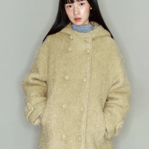가니송 부클 후드 코트