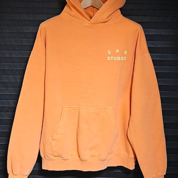 XL 아이앱 스튜디오 피그먼트 후드티 살몬