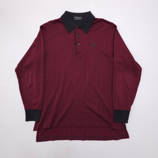 버버리 패턴 긴팔 카라티