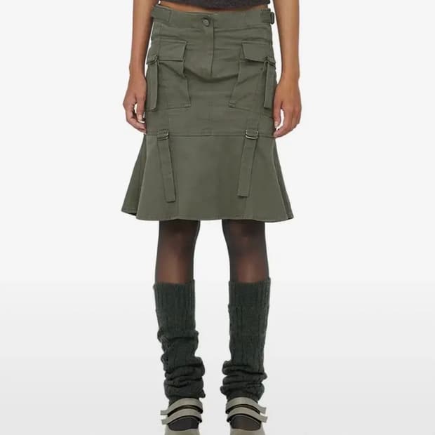 세릭 카고 스커트 카키
