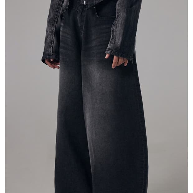 트리밍버드 Front Yoke Denim Pants [ Black ]