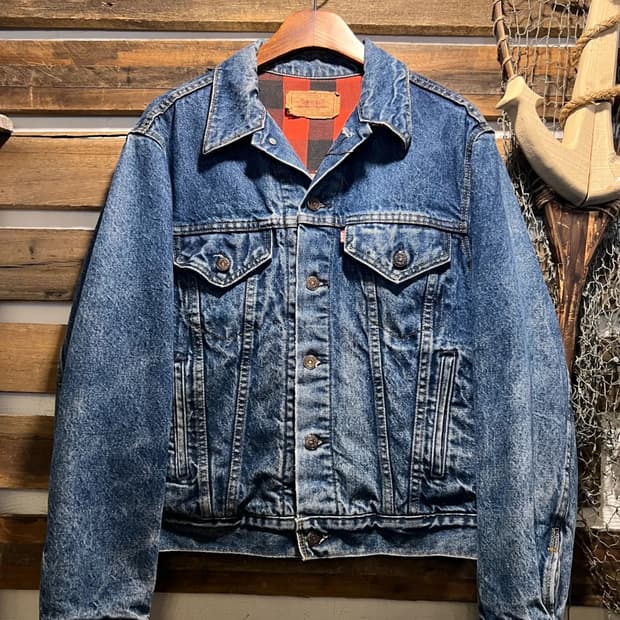 [M]90's 리바이스 USA Made 버팔로체크 라이닝 데님 트러커자켓