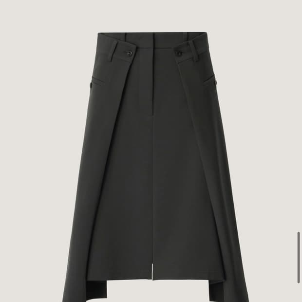 Rokh Folded Tailored Skirt [Charcoal] 