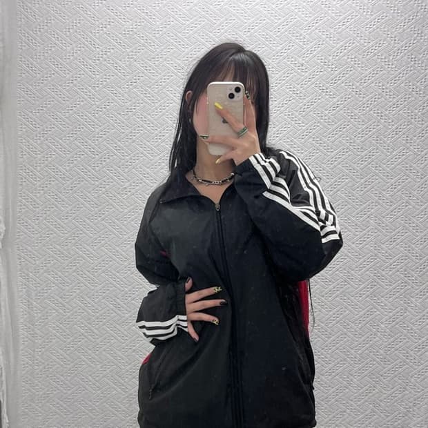 아디다스 올드스쿨 레트로 크로스 배색 바람막이 자켓 100 C07399