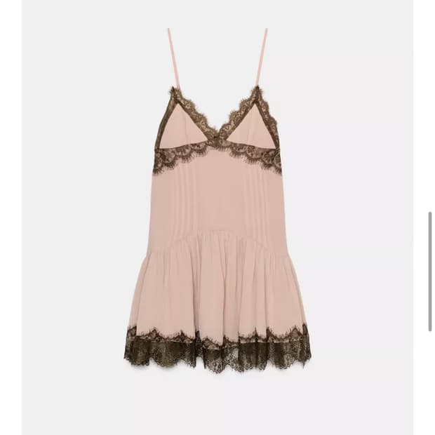 자라 레이스 콤비 숏 원피스 S