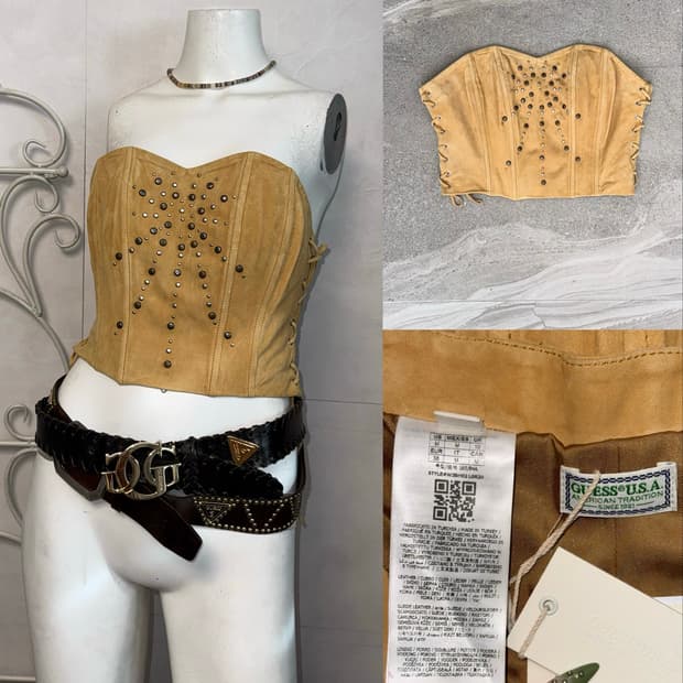 Guess USA suede lace-up bustier top(새제품)