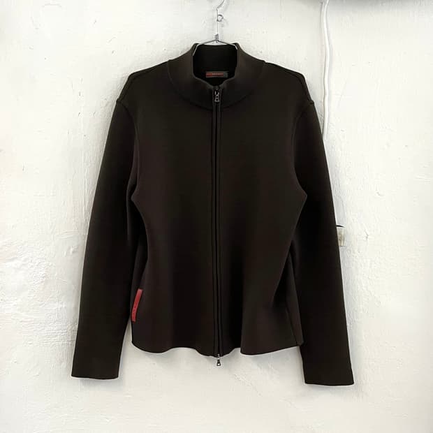 프라다 스포츠 2005 아카이브 울 니트 집업 자켓