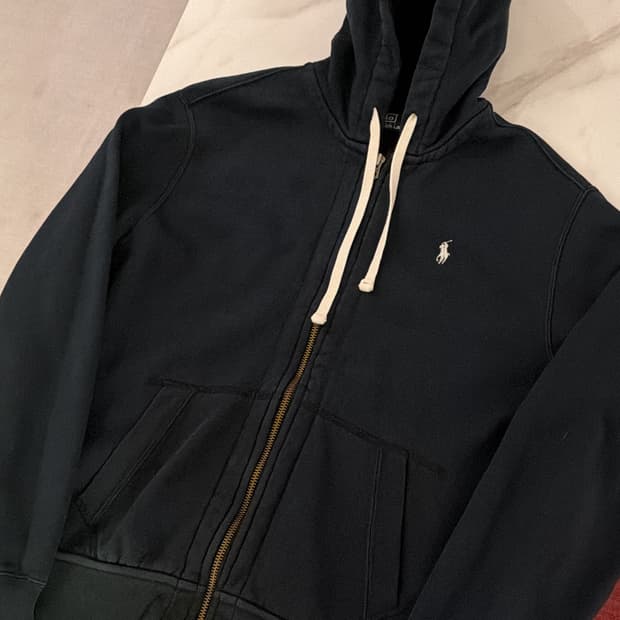 두산 폴로랄프로렌 검정색 후드집업 XL 105