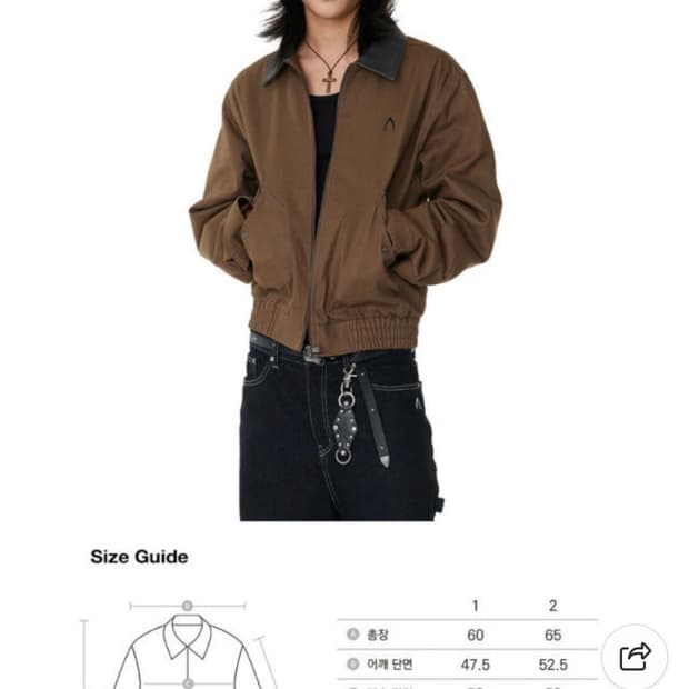 아캄Contrast leather work jacket