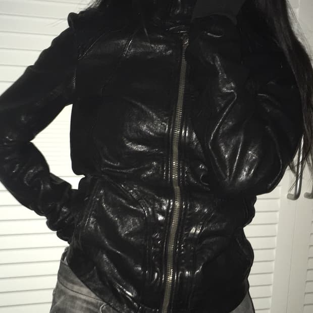 Rick Owens Intarsia High Neck 레더자켓